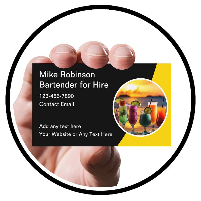 Tropischer Barkeeper für die Vermietung von Visite Visitenkarte (Von Creator hochgeladen)