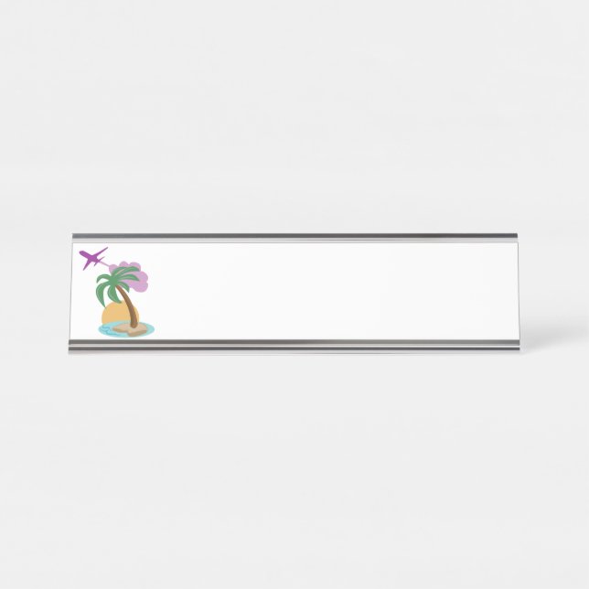 Tropischer Bestimmungsort Schreibtischnamensplakette (Vorderseite )