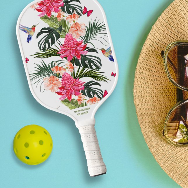 Tropischer Bird-Butterfly Individuelle Name Telefo Pickleball Schläger (Von Creator hochgeladen)