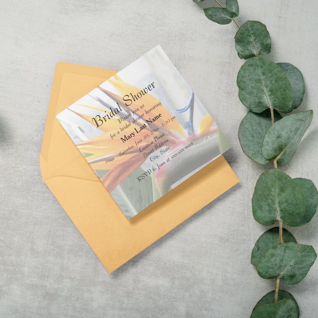 Tropischer Bird des Paradieses Brautparty Einladung (In Situ)