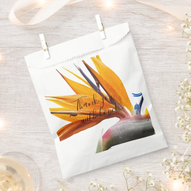 Tropischer Bird of Paradise Floral Wedding Vielen  Geschenktütchen (Ausgeschnitten)