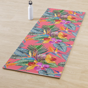 Tropischer Bird of Paradise & Orchid Spring Garden Yogamatte
