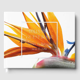 Tropischer Bird of Paradise Pflanze Hochzeit der B Gästebuch