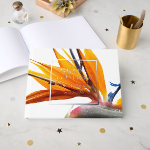 Tropischer Bird of Paradise Pflanze Hochzeit der B Gästebuch