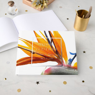Tropischer Bird of Paradise Pflanze Hochzeit der B Gästebuch