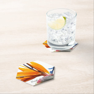 Tropischer Bird of Paradise Pflanze Hochzeit der B Untersetzer