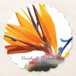 Tropischer Bird of Paradise Pflanze Hochzeit der B Untersetzer