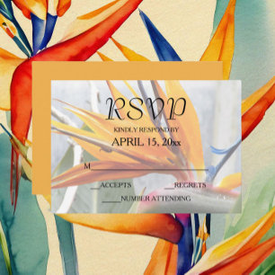 Tropischer Bird of Paradise RSVP Karte