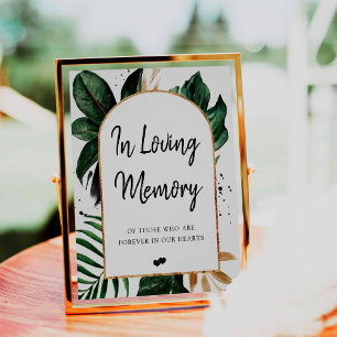 Tropischer Blätterbogenrahmen In Loving Memory Sch Poster