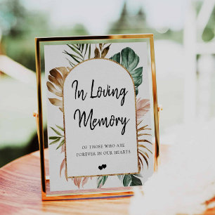 Tropischer Blätterbogenrahmen In Loving Memory Sch Poster