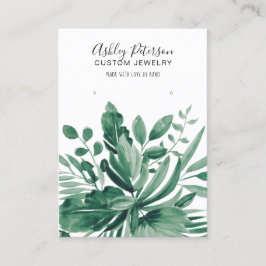 Tropischer Blattgrün-Schmuck Ohrring Visitenkarte