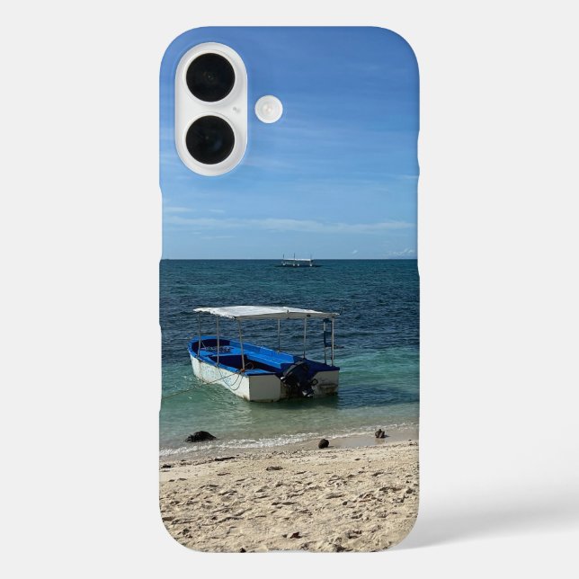 Tropischer blauer Ozean Strand & Boot: Sommer Stim Case-Mate iPhone Hülle (Rückseite)