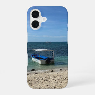 Tropischer blauer Ozean Strand & Boot: Sommer Stim iPhone 16 Hülle