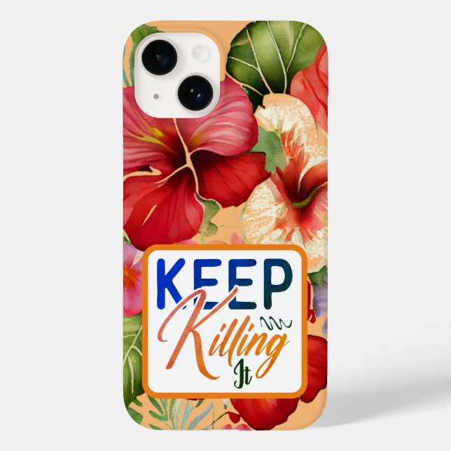 Tropischer Blumen Behalt Killing It iPhone / iPad  Case-Mate iPhone Hülle (Rückseite)