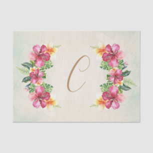 Tropischer Blumen-Hibiskusplumeria-mit Seidenpapier