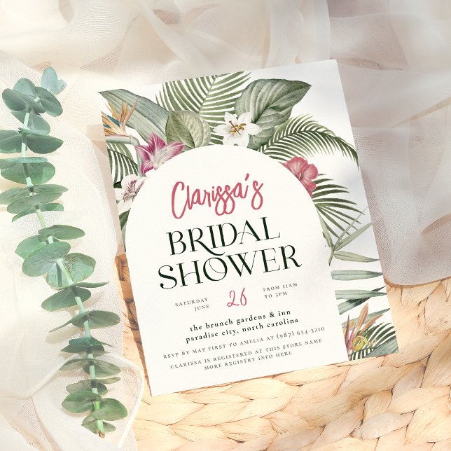 Tropischer Blumenbogen Modernes Brautparty (Von Creator hochgeladen)