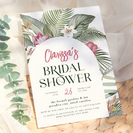 Tropischer Blumenbogen Modernes Summer Brautparty Einladung