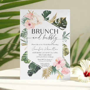 Tropischer Blumenbrunch und Brautparty Einladung