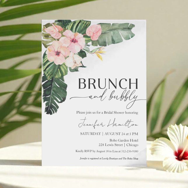 Tropischer Blumenbrunch und Brautparty Einladung (Von Creator hochgeladen)