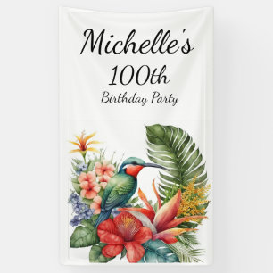 Tropischer Blumener Kolibri 100. Geburtstag Banner