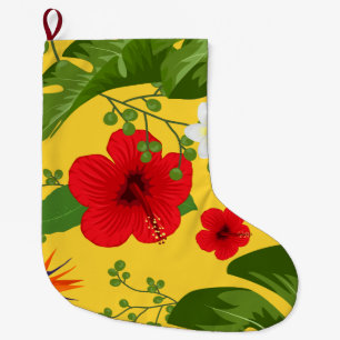 Tropischer Blumenhintergrund 10 Großer Weihnachtsstrumpf