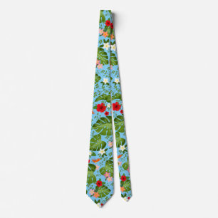 Tropischer Blumenhintergrund 11 Krawatte