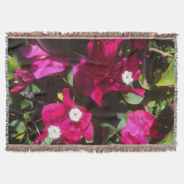 Tropischer Blumenprint, Retro-Stimmung Decke (Vorderseite)