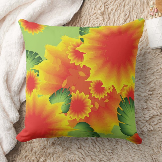Tropischer Blumenstil Kissen (Decke)