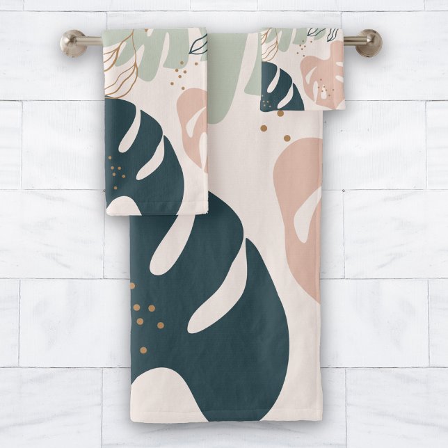 Tropischer Boho Chic Badhandtuch Set (Tropical Summer Bathroom Towel Set Gift Idea)