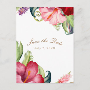 Tropischer botanischer Aloha mit Flora Save the Da Ankündigungspostkarte