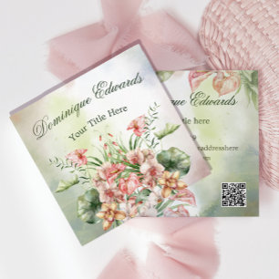Tropischer botanischer Chic Stilvolle Blume Quadratische Visitenkarte