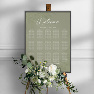 Tropischer botanischer Palmwedel-Sitzplan Poster