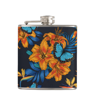 Tropischer Bouquet Flachmann