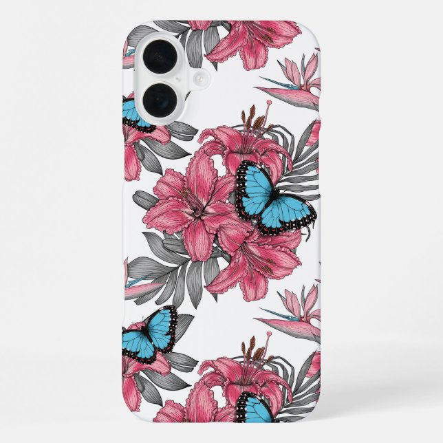 Tropischer Bouquet iPhone Hülle (Rückseite)