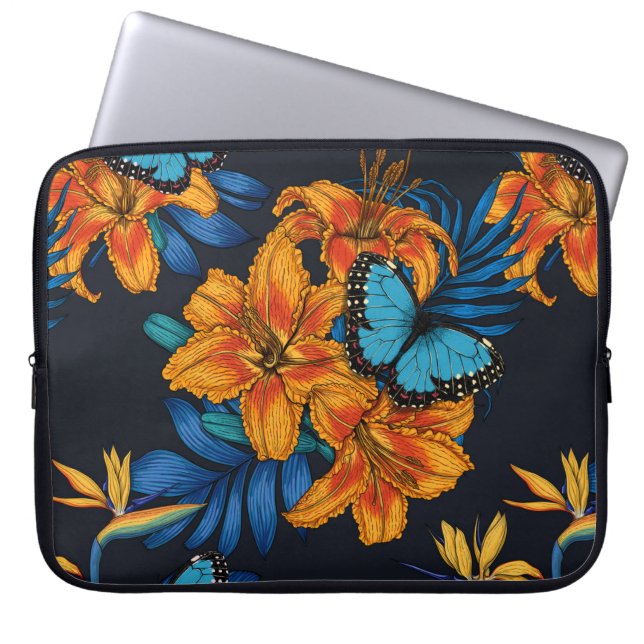 Tropischer Bouquet Laptopschutzhülle (Vorderseite)
