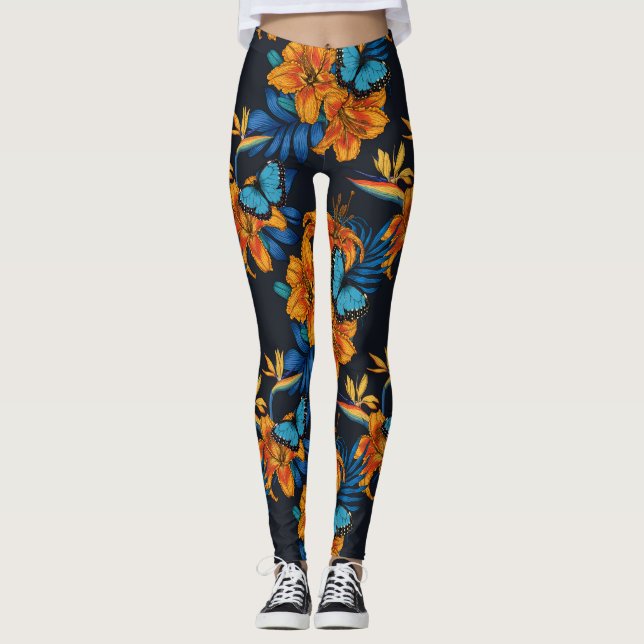 Tropischer Bouquet Leggings (Vorderseite)