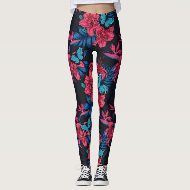 Tropischer Bouquet Leggings (Vorderseite)