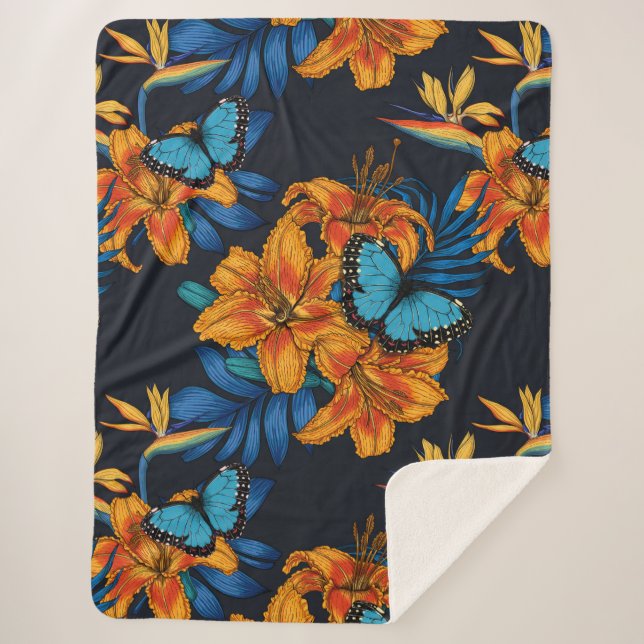 Tropischer Bouquet Sherpadecke (Vorderseite)