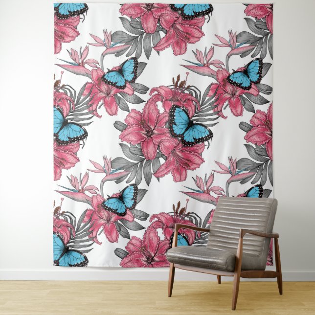 Tropischer Bouquet Wandteppich (Beispiel)