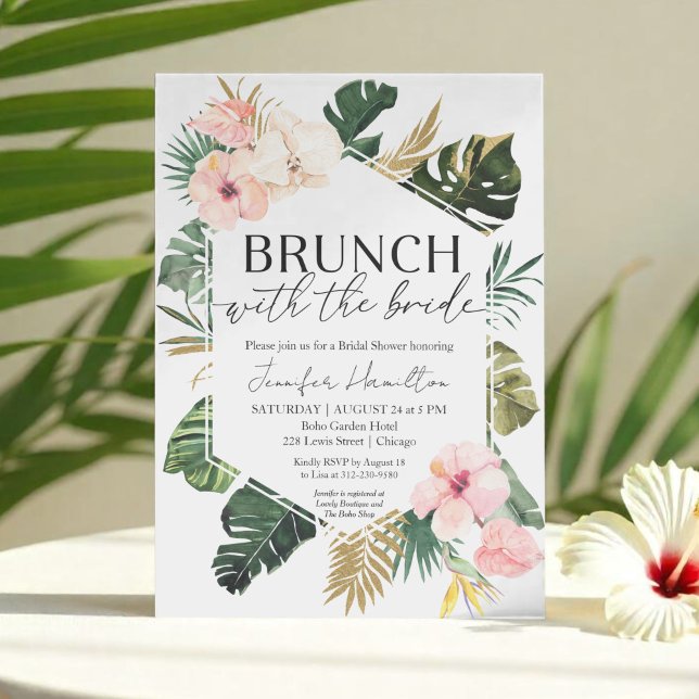 Tropischer Brunch mit Bride-Brautparty Einladung (Von Creator hochgeladen)