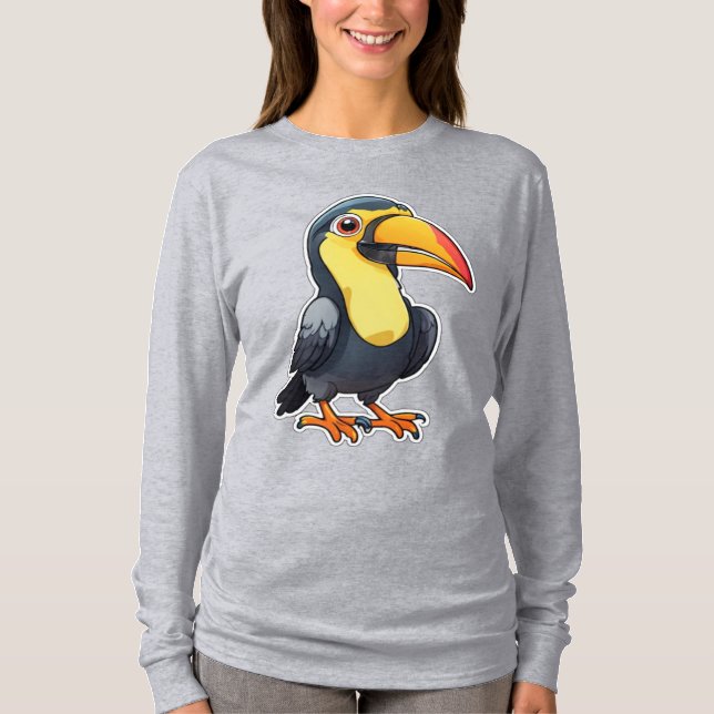 Tropischer Chibi-Vogel T-Shirt (Vorderseite)