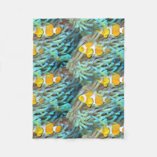 Tropischer Clownfish Fisch Beach Ocean Fleece Blan