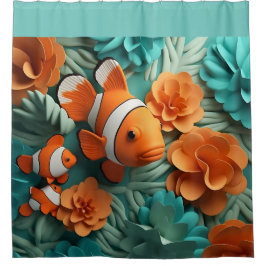 Tropischer Clownstrand Duschvorhang