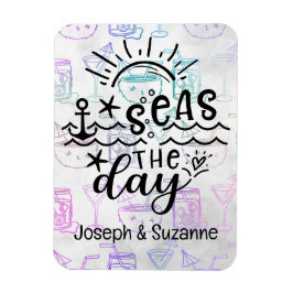 Tropischer Cocktail Personalisiert Seas the Day Cr Magnet