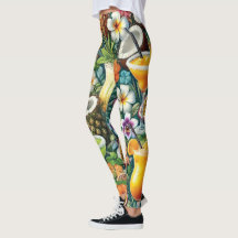 Tropischer Cocktail und florale Frauen