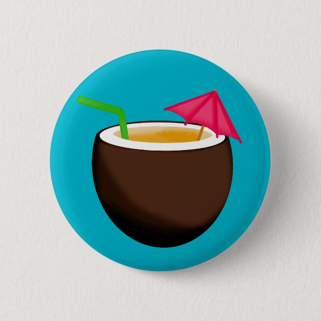 Tropischer Coconut Drink Button (Vorderseite)
