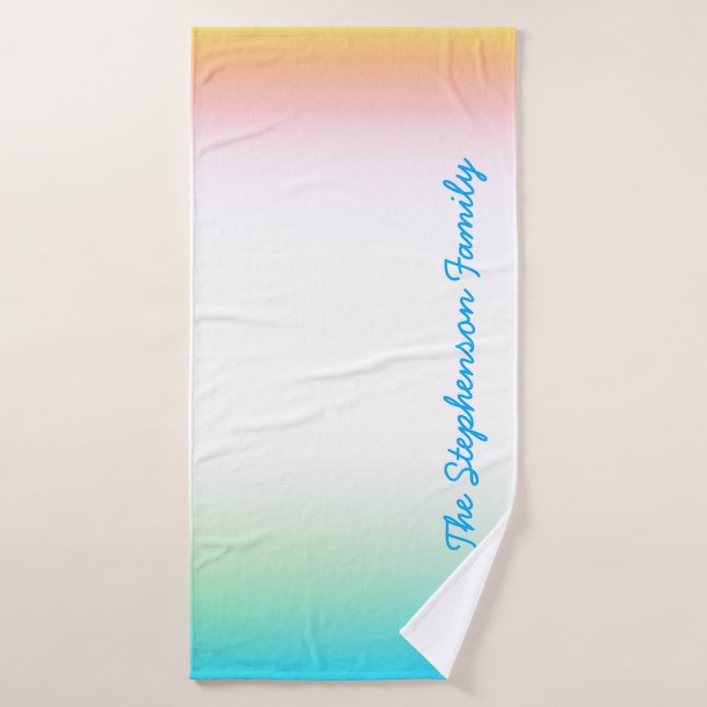 TROPISCHER Cooler weißer Farbverlauf mit blauem Te Badhandtuch Set (Badehandtuch)