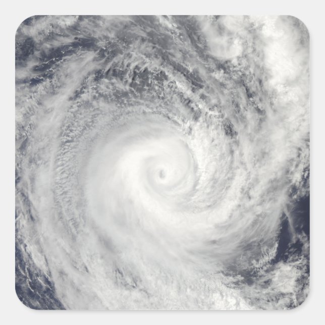 Tropischer Cyclone Oli vor der Küste von Tahiti Quadratischer Aufkleber (Vorderseite)