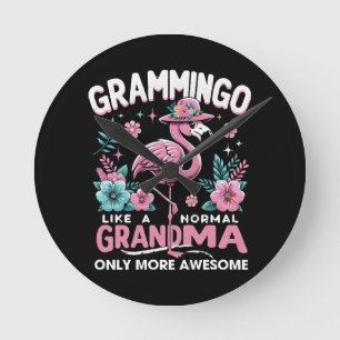 Tropischer Dämmerungsflamingo Runde Wanduhr