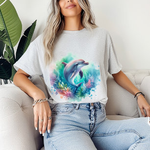 Tropischer Delfin unter dem Meer Ozean Surfer Stra T-Shirt